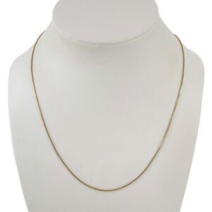 Vintage Italian Sterling Silver 925 Gold Tone Box Chain Necklace 17.75"